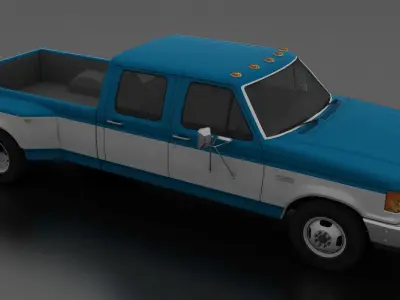 F-Series F-350 XL Pickup DRW CrewCab 1987 Low-poly 3D model