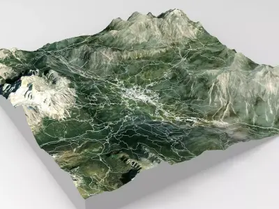 Cityscape Cortina d Ampezzo Italy 3D model