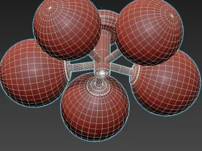 st-luce-rosello-sl424-402-05 four light ceiling fixture with ... 3D model