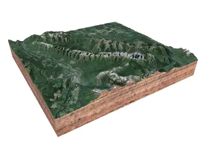 Lizard Mountain Range Canada 3D model