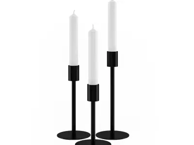 Black Candlesticks 3D model