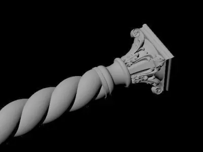 baluster two columns 3D model purchase