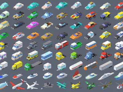 Eastern Europe City Low-poly 3D model