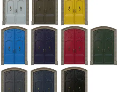 Entrance classic door 14 3D model