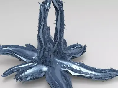 Starfish Sci fi pathway Archway obelisks 3D model