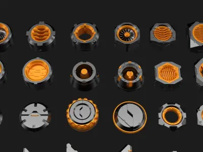 Sci-Fi Details Kit-Bash Set VOL02 3D model