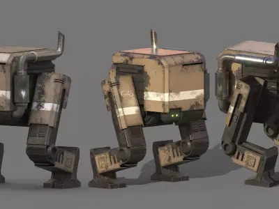 Sci fi robot Low-poly 3D model buy