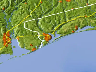 Alabama 3 High resolution 3D relief maps 3D model