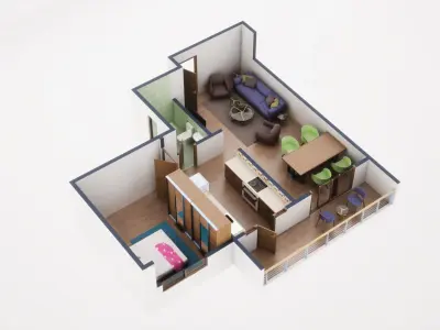 3D Floor Plan model 09 3D model