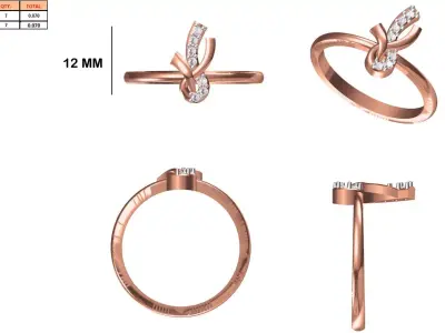 Ladies-Elegant Stone Rings For Womens 7 3D print model