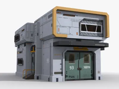 Factory Industrial Sci Fi x9 Low-poly 3D model