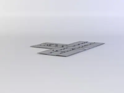 Road with weed Low-poly 3D model