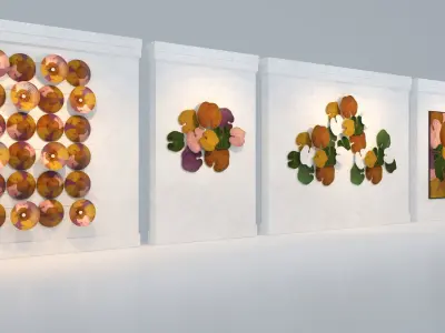 LOTUS LEAF WALL ART COLLECTION 3D model