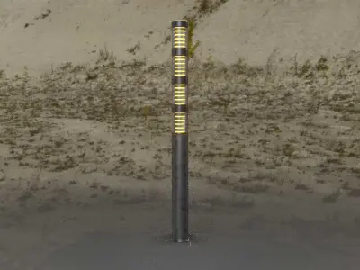 Galvanized Light-Column -15- Street-Light 9 Low-poly 3D model