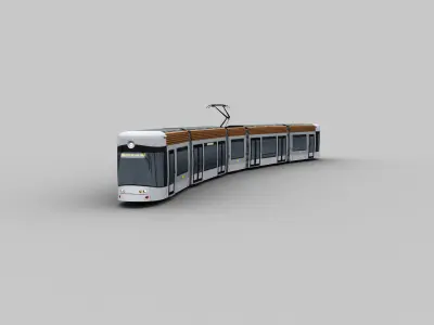 Marseille France tramway Low-poly 3D model