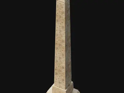 ANCIENT MONUMENTS COLUMN STATUE DESERT EGYPT TOWER COLLECTION Low-poly 3D model