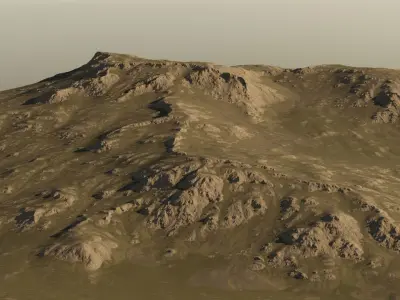 Eroded desert rocky mountain 3D model