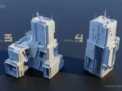 Futuristic City Pack vol 01 3D model