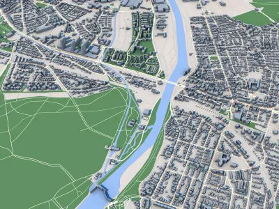 Augsburg City Germany 3D model