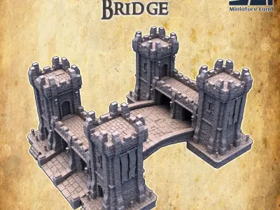 Imperial Patrol Bridge  Tabletop Terrain 28MM 3D print model 3D print model
