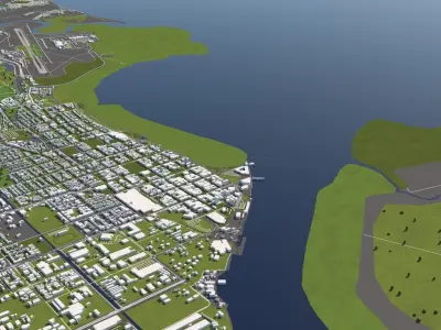 Cairns Australia 50x50km 3D City Map 3D model
