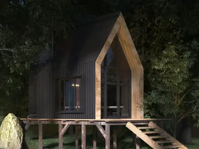 Photorealistic Forest Cabin 3D model