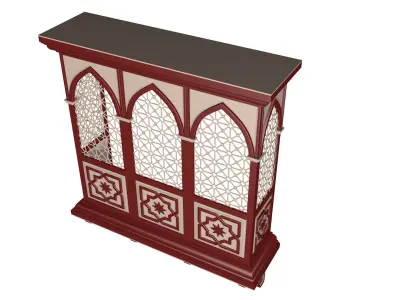 Balcony gothic window shelf 3D model