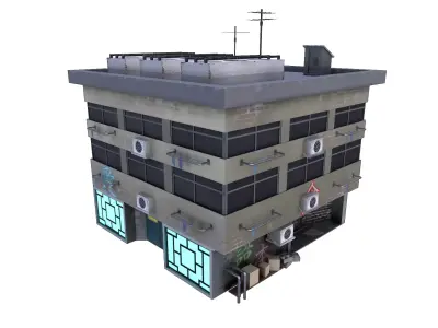 Cyberpunk Building 54 Low-poly 3D model