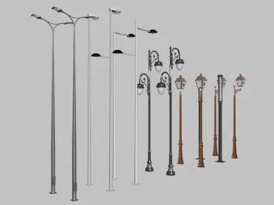 Street Light Set 3D model