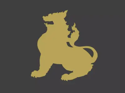 Silhouette of Myanmar lion Chinthe 3D print model