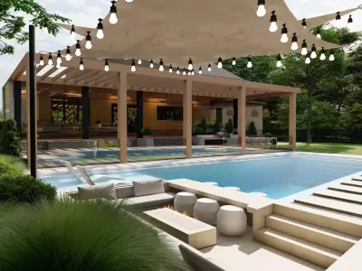 Garden Landscape 3D Model - SketchUp and Lumion Scene  3D model