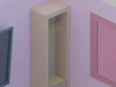 TheRoom Low poly living room with couch and tv Low-poly 3D model