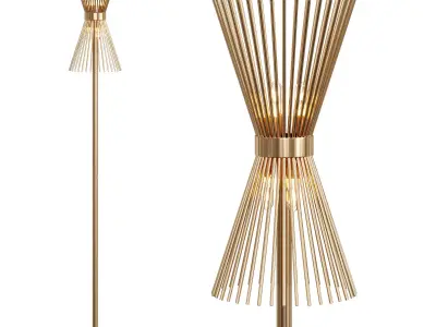 Halo Brass Floor Lamp by Luxdeco 3D model