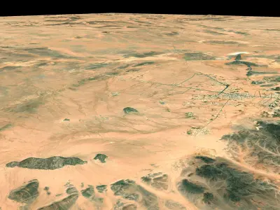 Mecca and the Red Sea coast of Saudi Arabia - tile n24 e43 3D model