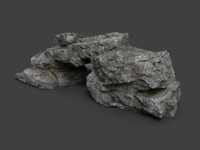 Cliff Rock 4-3 Low-poly 3D model