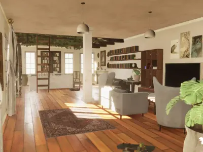 English Cottage Low-poly 3D model