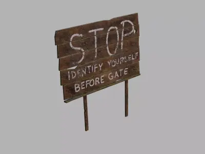 Stop sign Low-poly 3D model