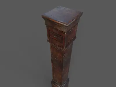 Old wood column Low-poly 3D model purchase