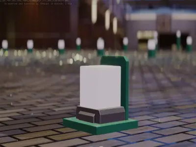 Street Light 8 Bollard 200mm Moss Green Version 2 Low-poly 3D model