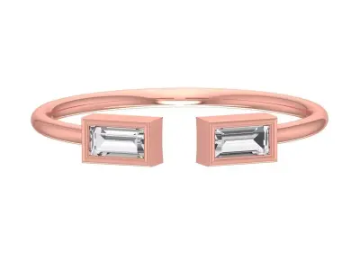 Women Open End Light Weight Band Ring 3D print model 7