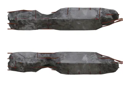 Broken Concrete Pillars Pack Low-poly 3D model