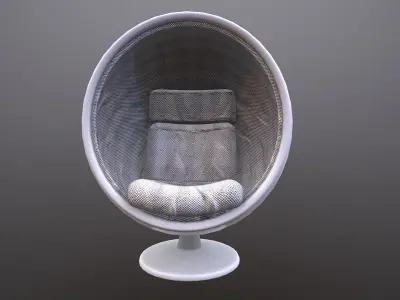 Futuristic Capsule Chair Low-poly 3D model