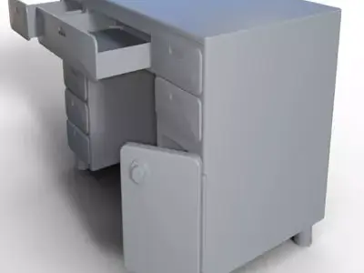 Office Desk Rigged 3D model