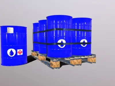 Pallet with imperial barrels 3D model