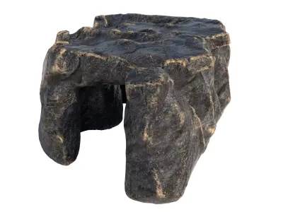 black rock cave entrance Low-poly 3D model