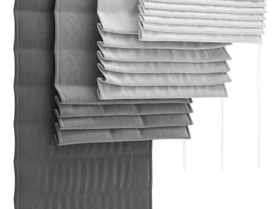 Roman Blinds set 01 3D model