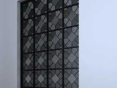 3d sereen window with pattern Low-poly 3D model