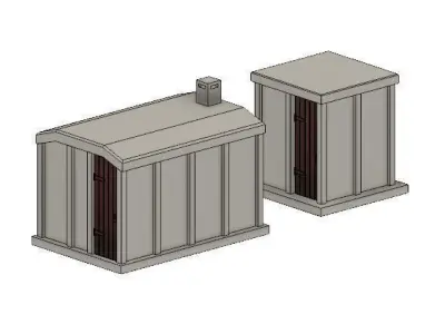 Model Railway Lineside Concrete Huts 3D print model