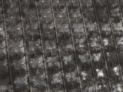 Dirty Industrial Sci-Fi Metal Plate PBR Seamless Texture