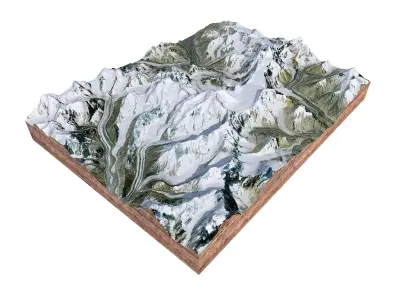 Ismoil Somoni Peak Mountain Tajikistan 3D model